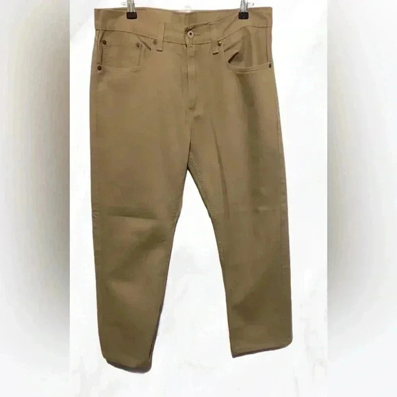Levi’s 505 tan 5 pocket relaxed  fit straight leg denim pants 34 - Picture 2 of 4